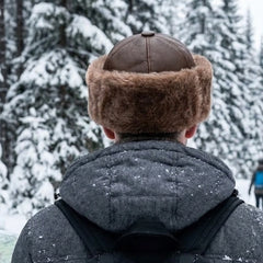 Authentic Unisex Real Sheepskin Shearling Leather Beanie Hat with Fur – Warm Winter Aviator Ushanka hat (Beanie-Toscana)