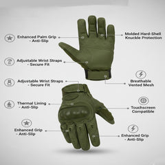 Motorcycle Gloves for Men Outdoor Sport (Nom-Green)
