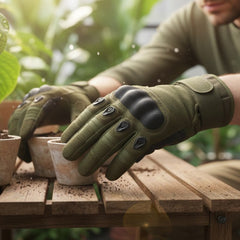 Motorcycle Gloves for Men, Touchscreen Cycling Gloves with Hard Knuckle for Outdoor Sport (Tac-Green)