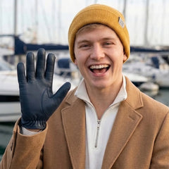 Men’s Leather Perforated Unlined Gloves – Lightweight Breathable Driving Gloves