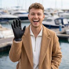 Men’s Leather Duty Cut Resistant Gloves – Police Search Duty and Motorcycle Riding Gloves (Cop-Kev)