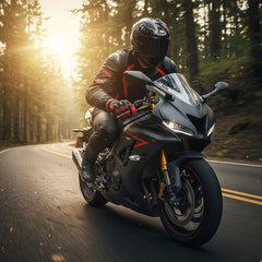 Motorcycle Gloves for Men, Touchscreen Cycling Gloves with Hard Knuckle for Outdoor Sport (Moto-Red)