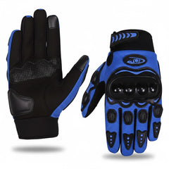 Motorcycle Gloves for Men, Touchscreen Cycling Gloves with Hard Knuckle for Outdoor Sport (Moto-Blue)