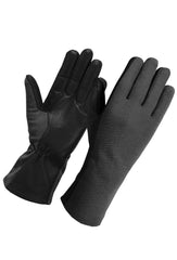 Aviator-B Gloves - Nomex Flight Multipurpose Black Leather Gloves for Men and Women