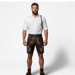 Men's lederhosen Shorts with Belt - Halloween shorts, Carnival costumes pants