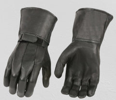 Premium Leather Winter Gauntlet Gloves for Men – Insulated Motorcycle Riding Gloves