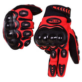 Motorcycle Gloves for Men, Touchscreen Cycling Gloves with Hard Knuckle for Outdoor Sport (Moto-Red)