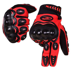 Motorcycle Gloves for Men, Touchscreen Cycling Gloves with Hard Knuckle for Outdoor Sport (Moto-Red)