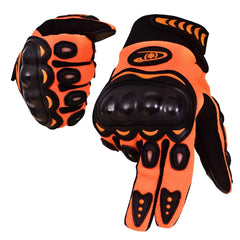 Motorcycle Gloves for Men, Touchscreen Cycling Gloves with Hard Knuckle for Outdoor Sport (Moto-Orange)