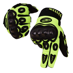 Motorcycle Gloves for Men, Touchscreen Cycling Gloves with Hard Knuckle for Outdoor Sport (Moto-Green)