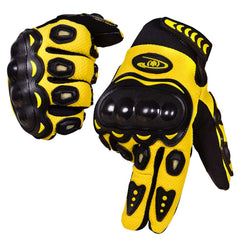 Motorcycle Gloves for Men, Touchscreen Cycling Gloves with Hard Knuckle for Outdoor Sport (Moto-Yellow)