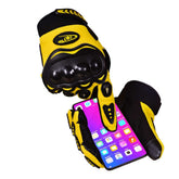 Motorcycle Gloves for Men, Touchscreen Cycling Gloves with Hard Knuckle for Outdoor Sport (Moto-Yellow)