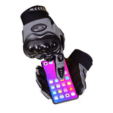 Motorcycle Gloves for Men, Touchscreen Cycling Gloves with Hard Knuckle for Outdoor Sport (Moto-Grey)