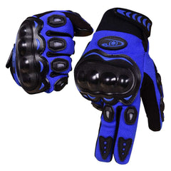 Motorcycle Gloves for Men, Touchscreen Cycling Gloves with Hard Knuckle for Outdoor Sport (Moto-Blue)