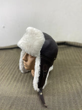 Authentic Unisex Real Sheepskin Shearling Leather Trapper Hat with Fur – Warm Winter Aviator Ushanka hat (Snap-BW)