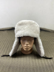 Authentic Unisex Real Sheepskin Shearling Leather Trapper Hat with Fur – Warm Winter Aviator Ushanka hat (Snap-BW)
