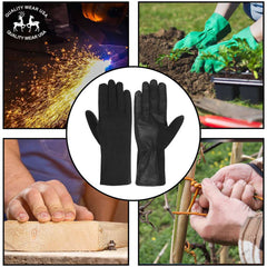 Aviator-B Gloves - Nomex Flight Multipurpose Black Leather Gloves for Men and Women