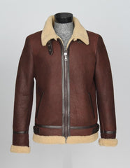 Men’s Authentic B2 Sheepskin Shearling Fur Pilot Jacket (Allen-B)