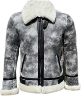 Men’s RAF Sheepskin Shearling Leather Jacket – Aviator Style with genuine Shearling Leather (Aviator-B3)