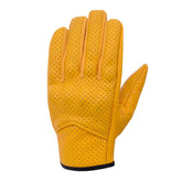 Men’s Leather Driving & Riding Gloves –Motorcycle Protective Knuckles, Perforated Gloves (Moto-L)