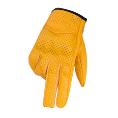 Men’s Leather Driving & Riding Gloves –Motorcycle Protective Knuckles, Perforated Gloves (Moto-L)