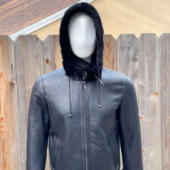 Men's B3 Bomber Aviator Flight Pilot RAF Fur Shearling Sheepskin Leather Jacket (Aviator-BC)