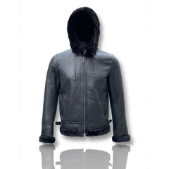 Men's B3 Bomber Aviator Flight Pilot RAF Fur Shearling Sheepskin Leather Jacket (Aviator-BC)