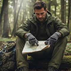 Motorcycle Gloves for Men, Touchscreen Cycling Gloves with Hard Knuckle for Outdoor Sport (Tac-Grey)