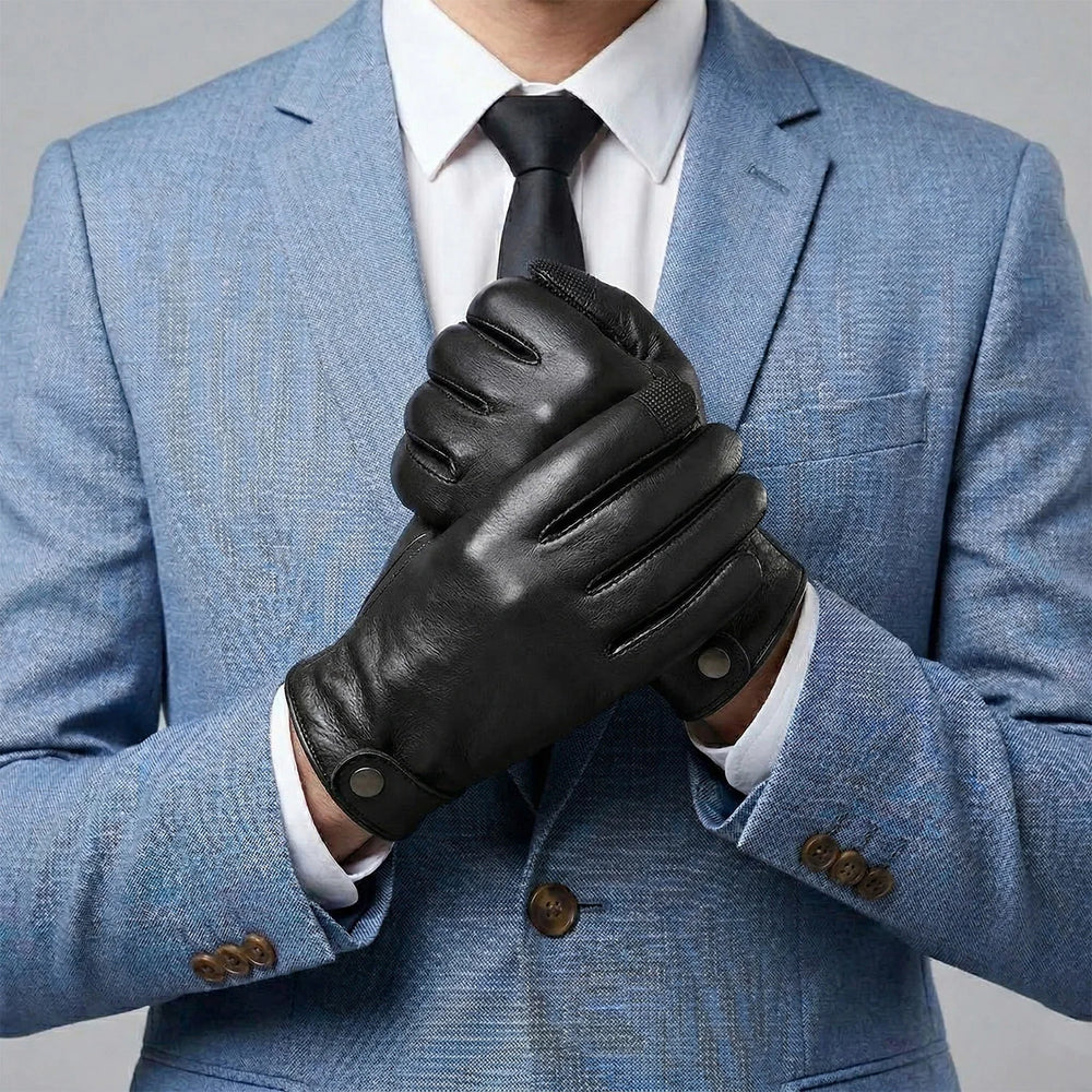 mens leather gloves dress Cognac Brown Men's Dress Leather Gloves with Button by Fort Belvedere   Gentleman's Gazette