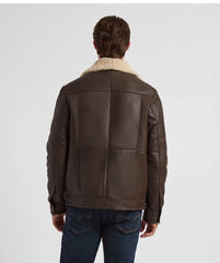 Men’s Authentic Double-Face Sheepskin Shearling Fur Pilot Jacket (B8 Style)