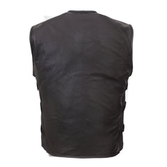 Premium Men’s Motorcycle Concealed Carry Leather Vest – Adjustable Ventalted