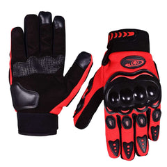 Motorcycle Gloves for Men, Touchscreen Cycling Gloves with Hard Knuckle for Outdoor Sport (Moto-Red)