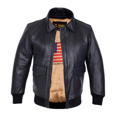 Men’s Genuine Cowhide Leather Aviator Jacket – Vintage Pilot Style (Charlie-C)
