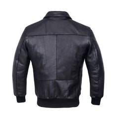 Men’s Genuine Cowhide Leather Aviator Jacket – Vintage Pilot Style (Charlie-C)