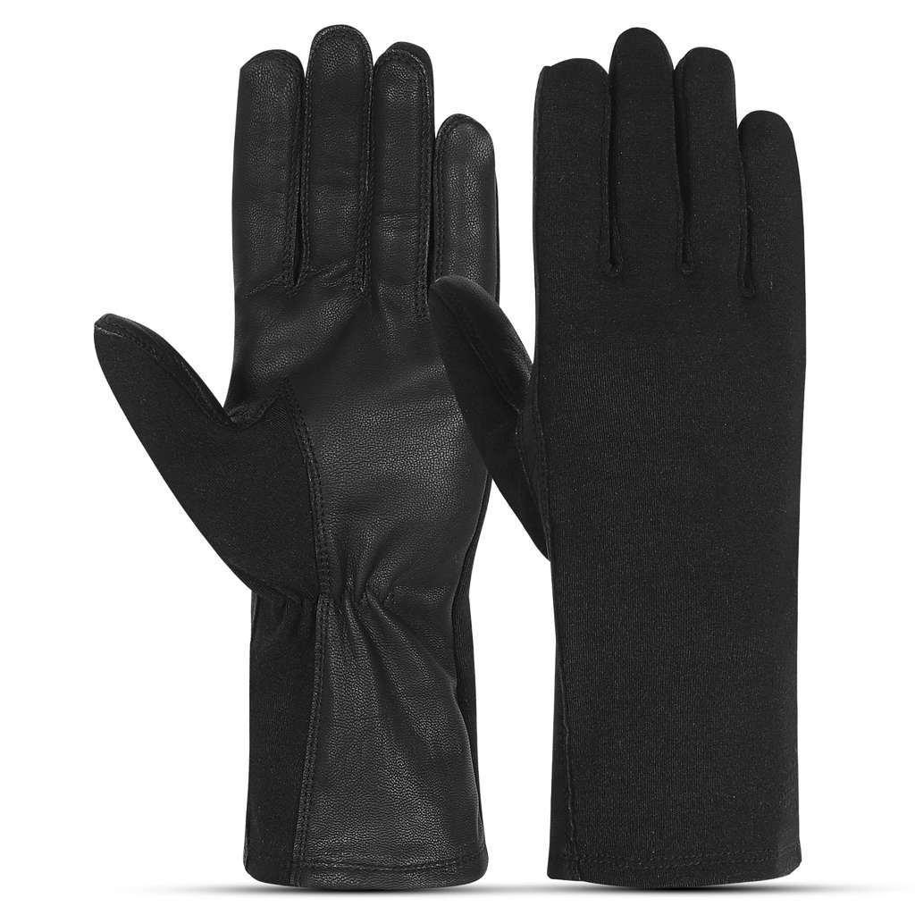 Aviator-B Gloves - Nomex Flight Multipurpose Black Leather Gloves
